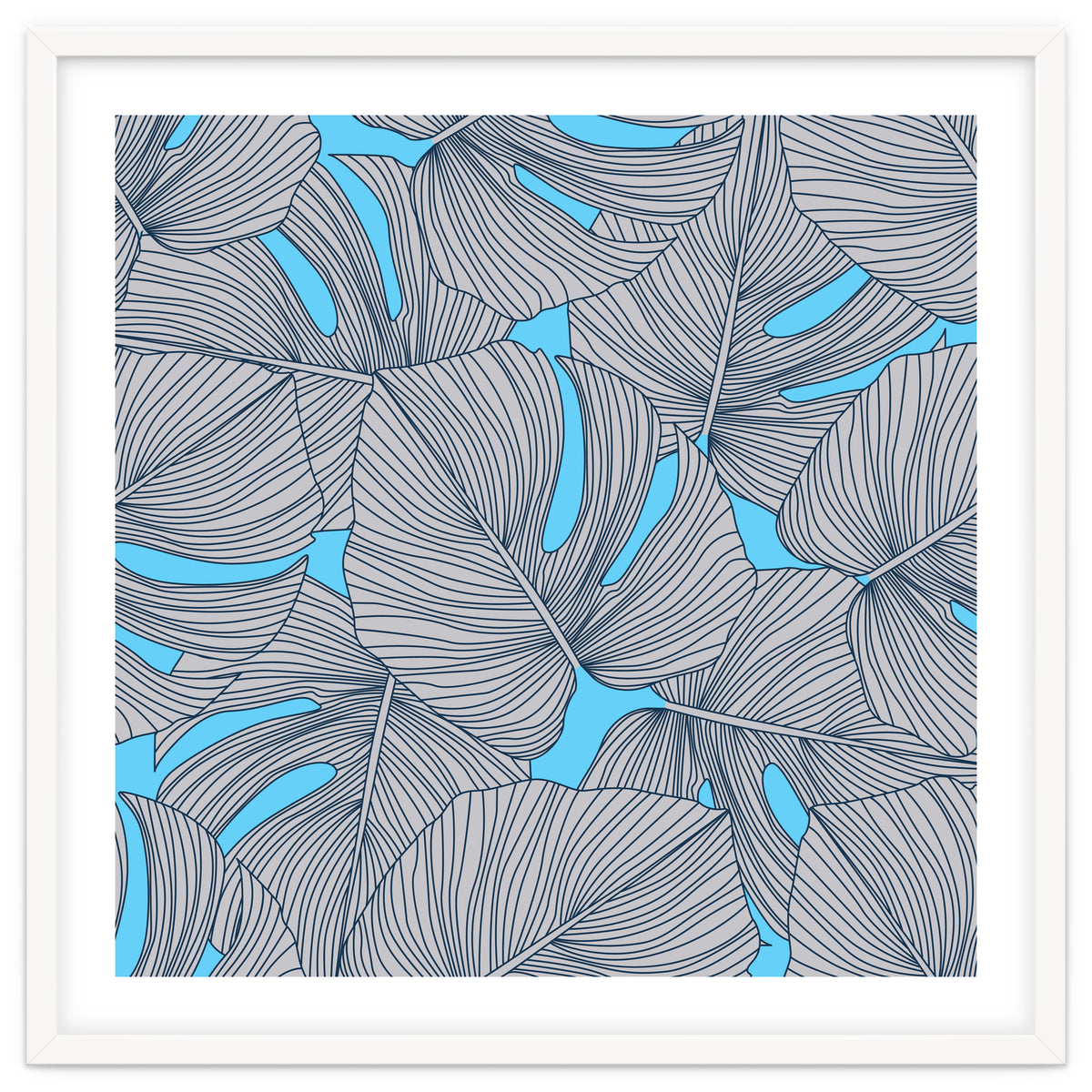 Leaves On Blue