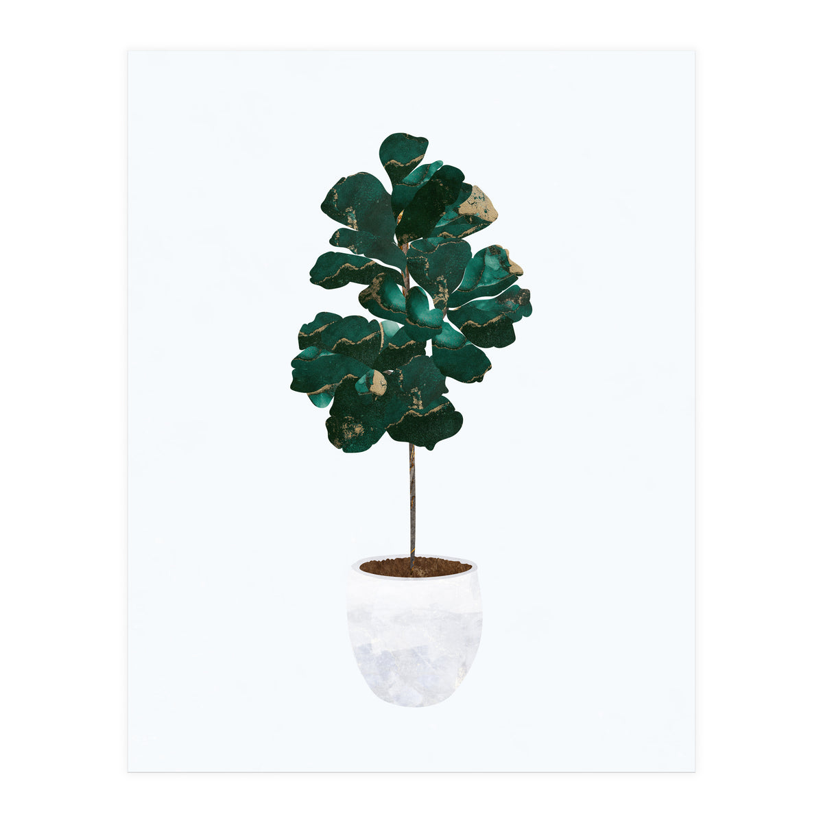 FIddle Leaf Fig gold and green (Print Only)