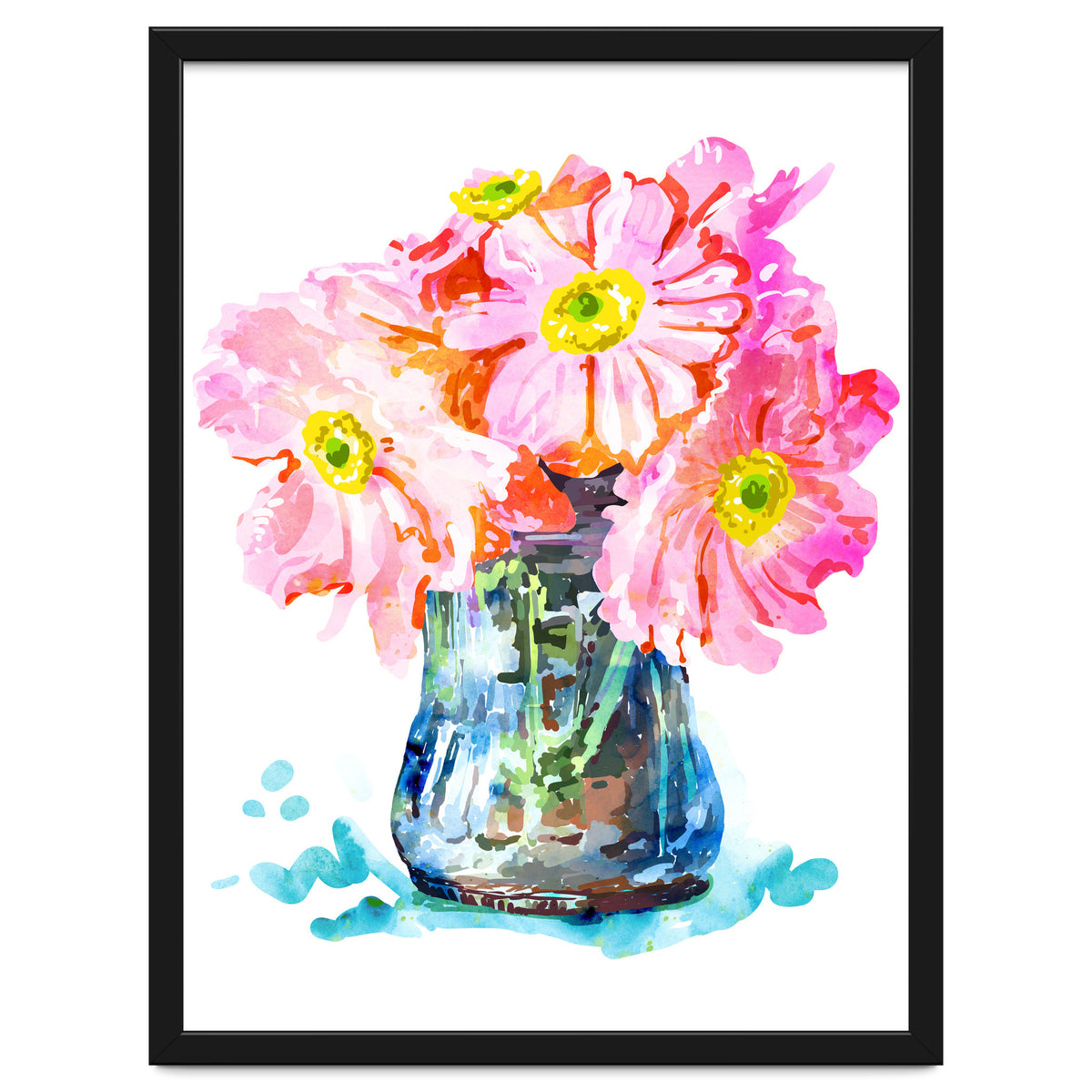 Watercolor Flower Pot