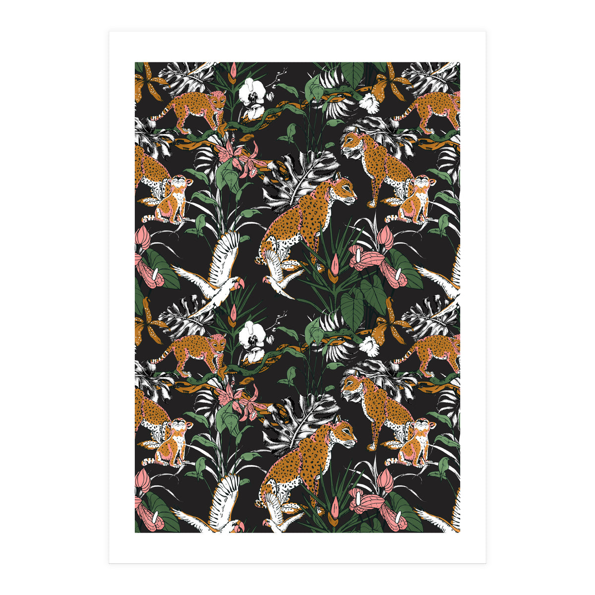 Leopards at night (Print Only)