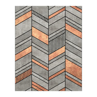 Abstract Chevron Pattern - Concrete and Copper (Print Only)