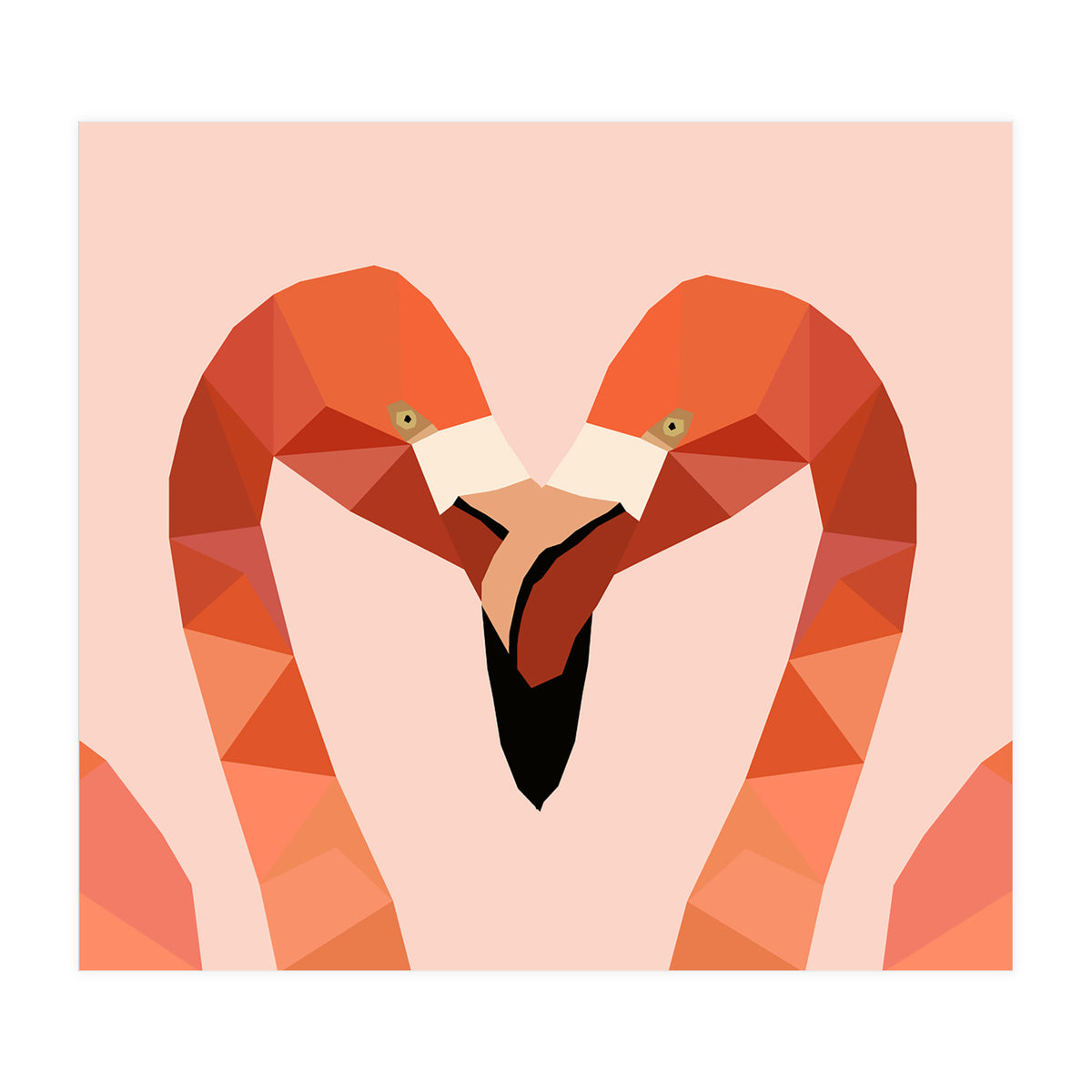 Flamingo Bird Low Poly Art  (Print Only)