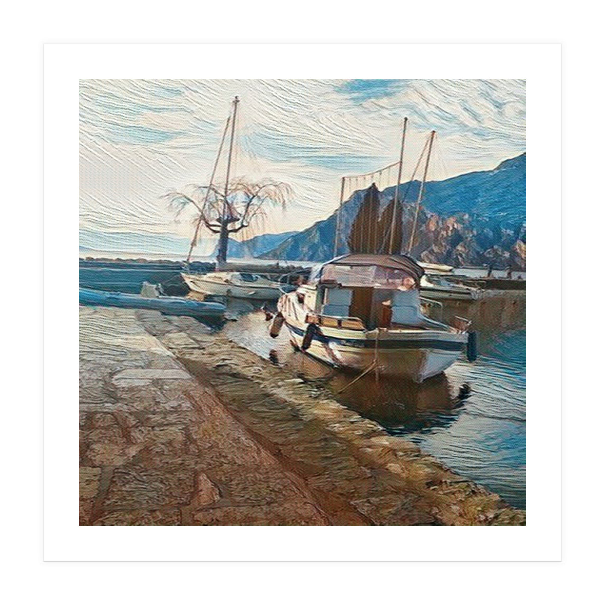 Boats on GardaSee, Italy. (Print Only)
