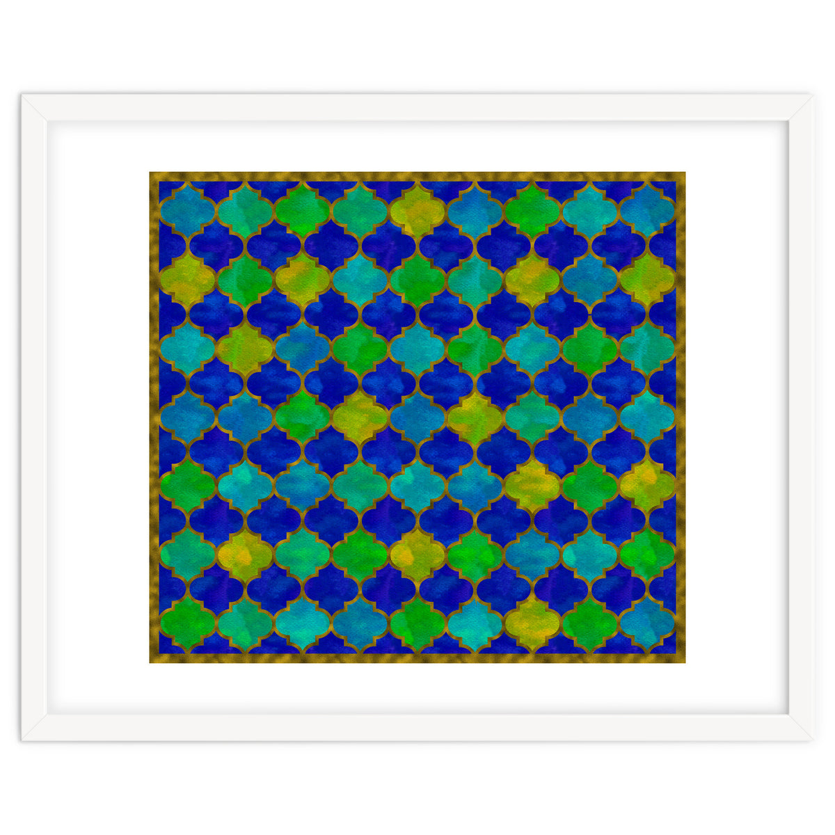 Ocean Breeze - Watercolor Moroccan Lattice