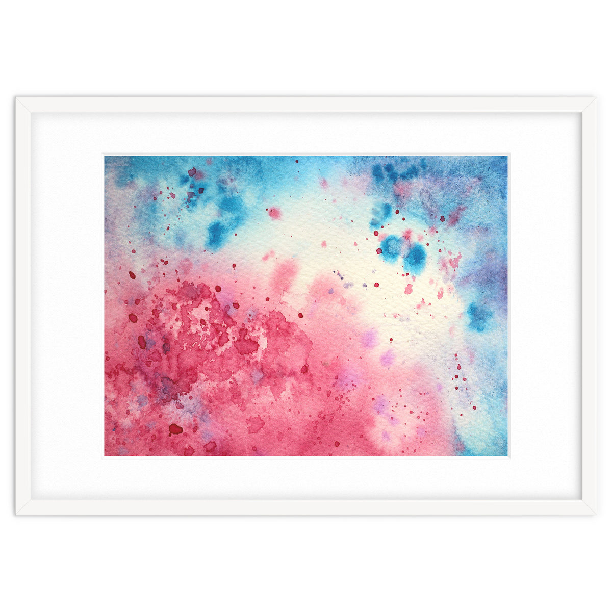 When pink meets blue || abstract watercolor