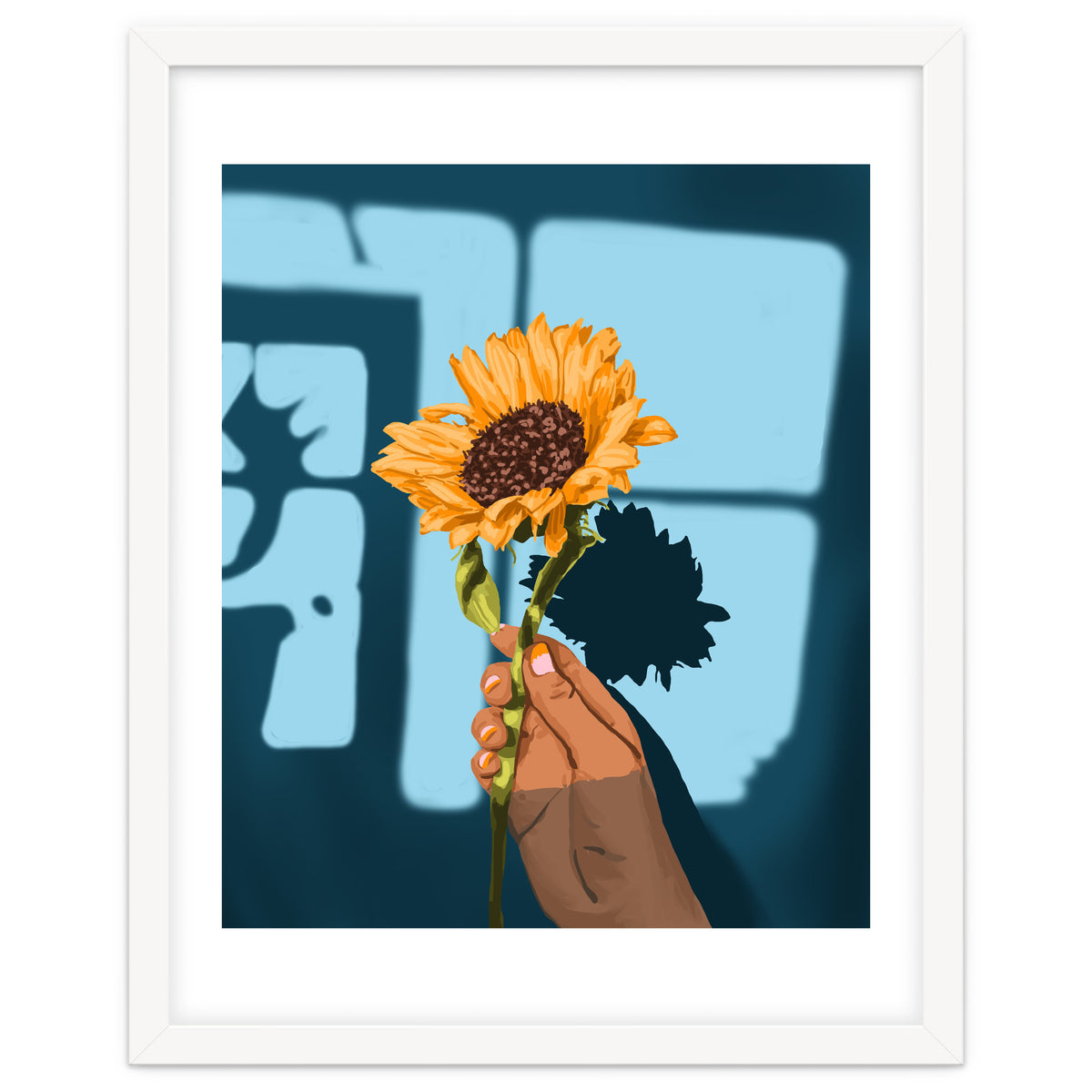 Sunflower Still Life | Flower Hand Painting | Sunny Day Shadow Hope Optimism Positivity Good Vibes