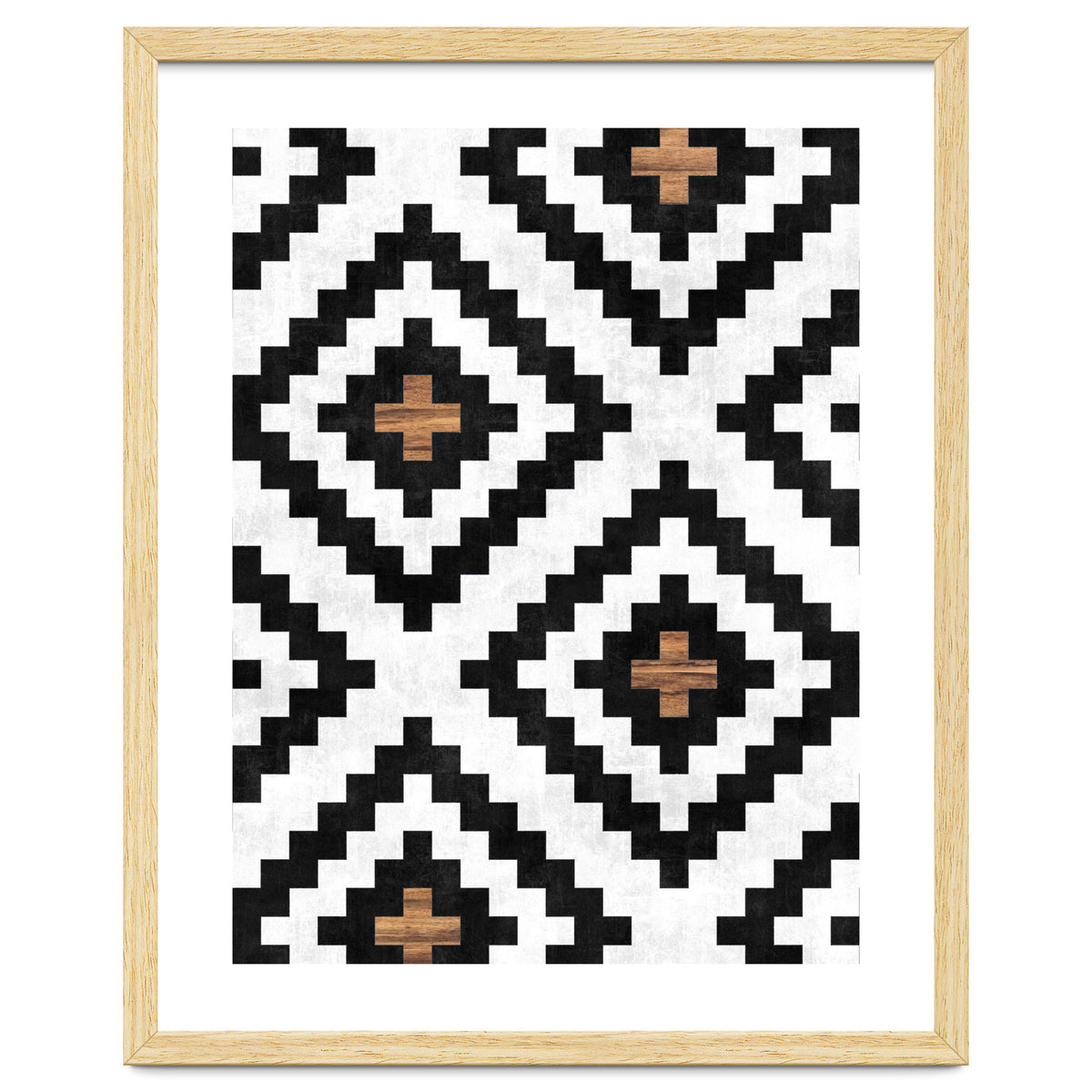 Urban Tribal Pattern No.16 - Aztec - Concrete and Wood