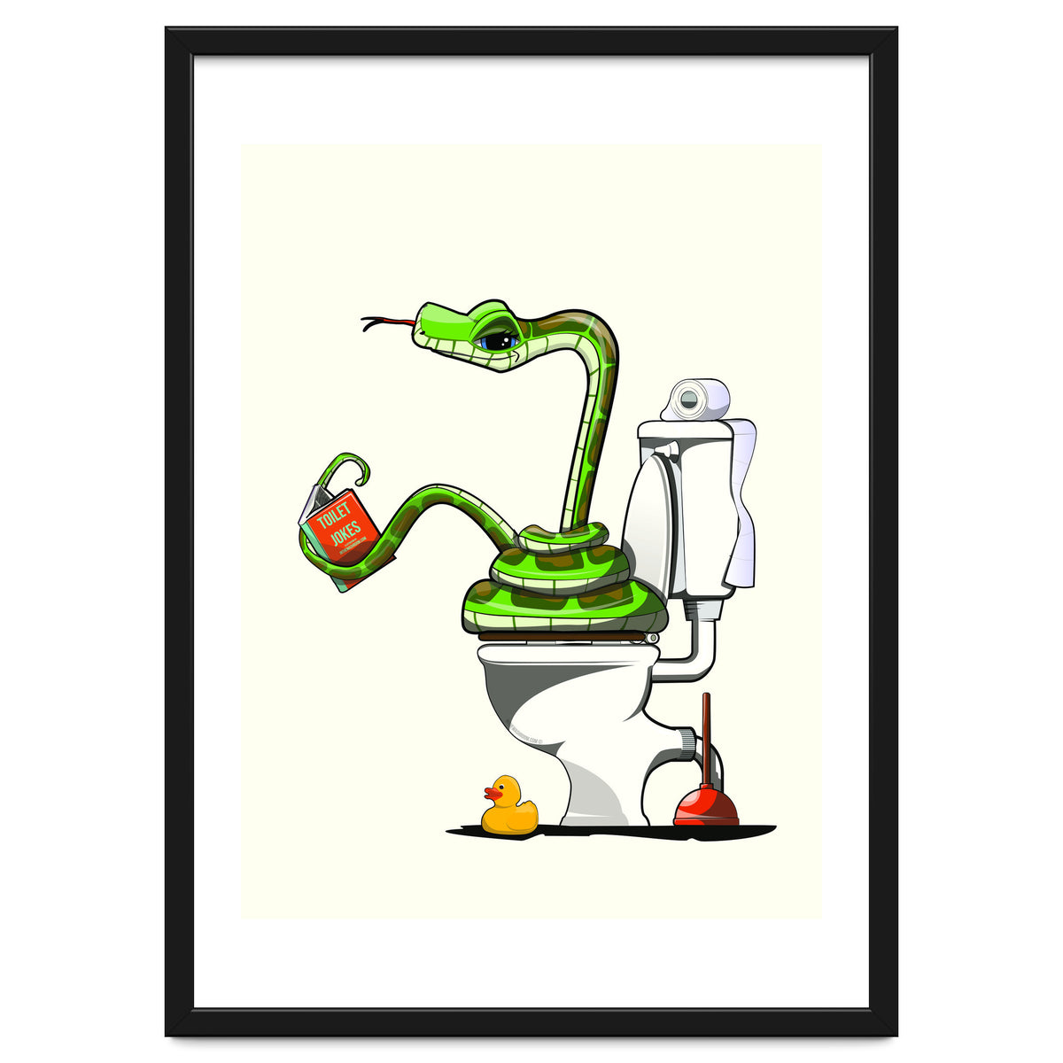 Snake on the Toilet, funny Bathroom humour