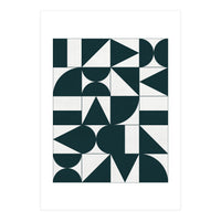 My Favorite Geometric Patterns No.17 - Green Tinted Navy Blue (Print Only)