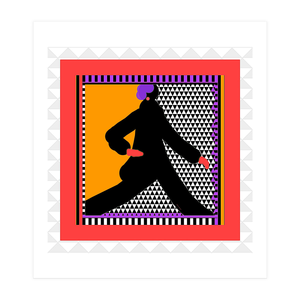 WOMAN WEARING BLACK TAKING A STROLL (Print Only)