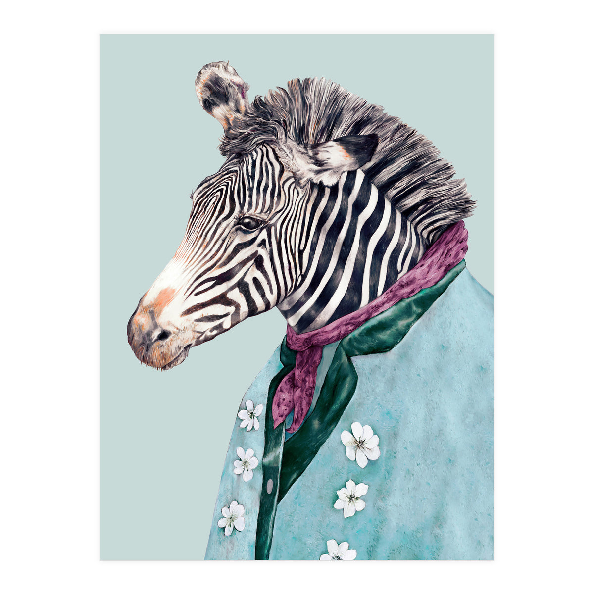 Zebra Blue (Print Only)