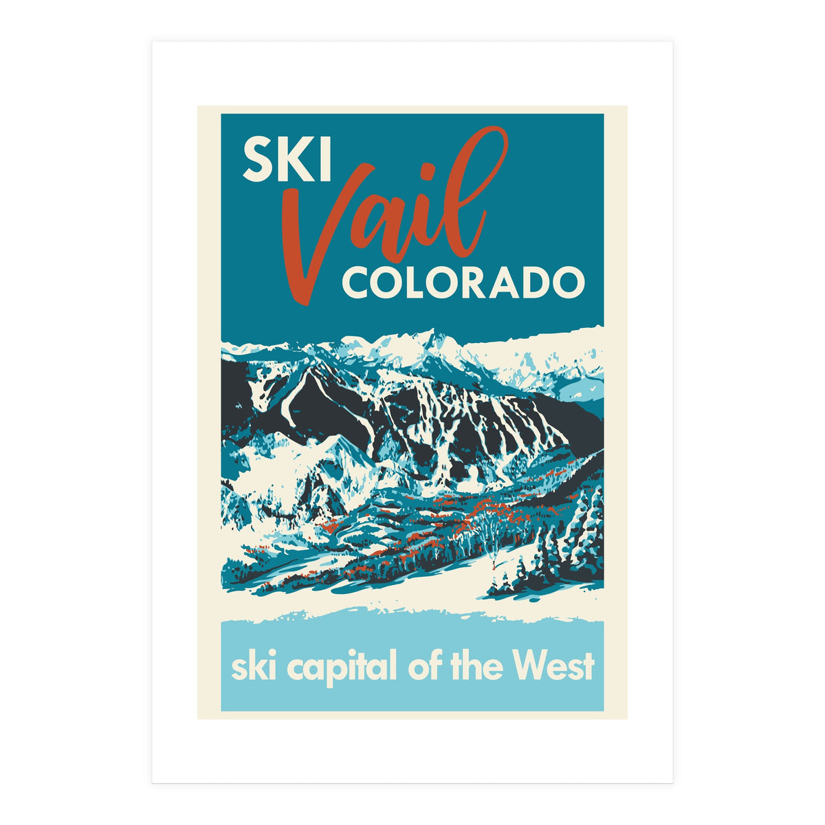 Vintage Vail ski poster (Print Only)