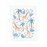 Jungle Giraffes | Blue (Print Only) thumbnail