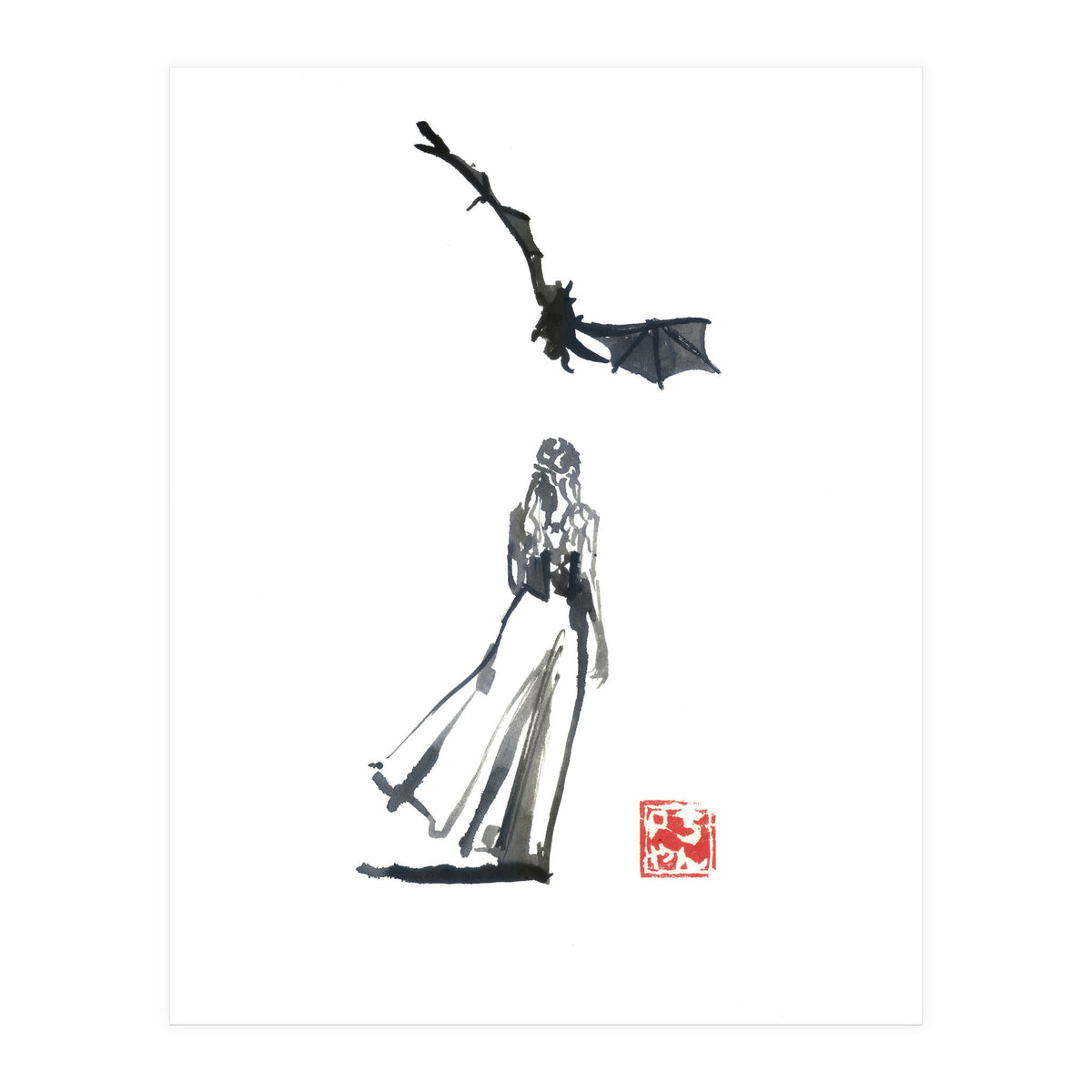 daenerys targaryen and the dragon (Print Only)