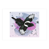 A watercolor drawing of a flying magpie (Print Only) thumbnail