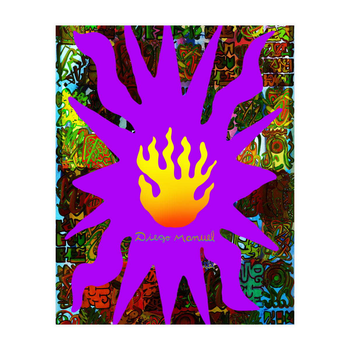 Fuego Y Graffiti 60 (Print Only)