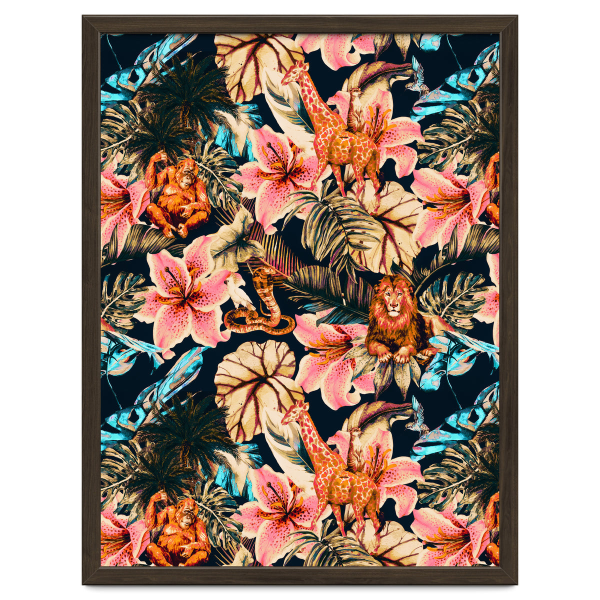 Wild animals in the dark of the jungle 02