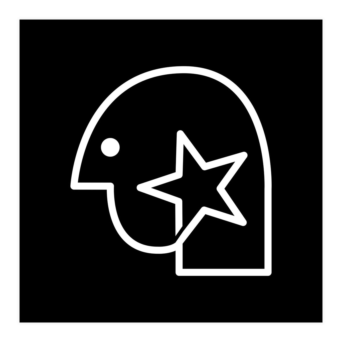 Head Star_Black (Print Only)