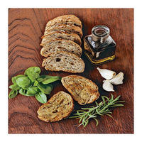 Bread, rosemary, basil and olive oil (Print Only)