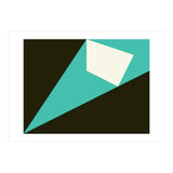 Geometric Shapes No. 72 - turquoise, white & black (Print Only) thumbnail