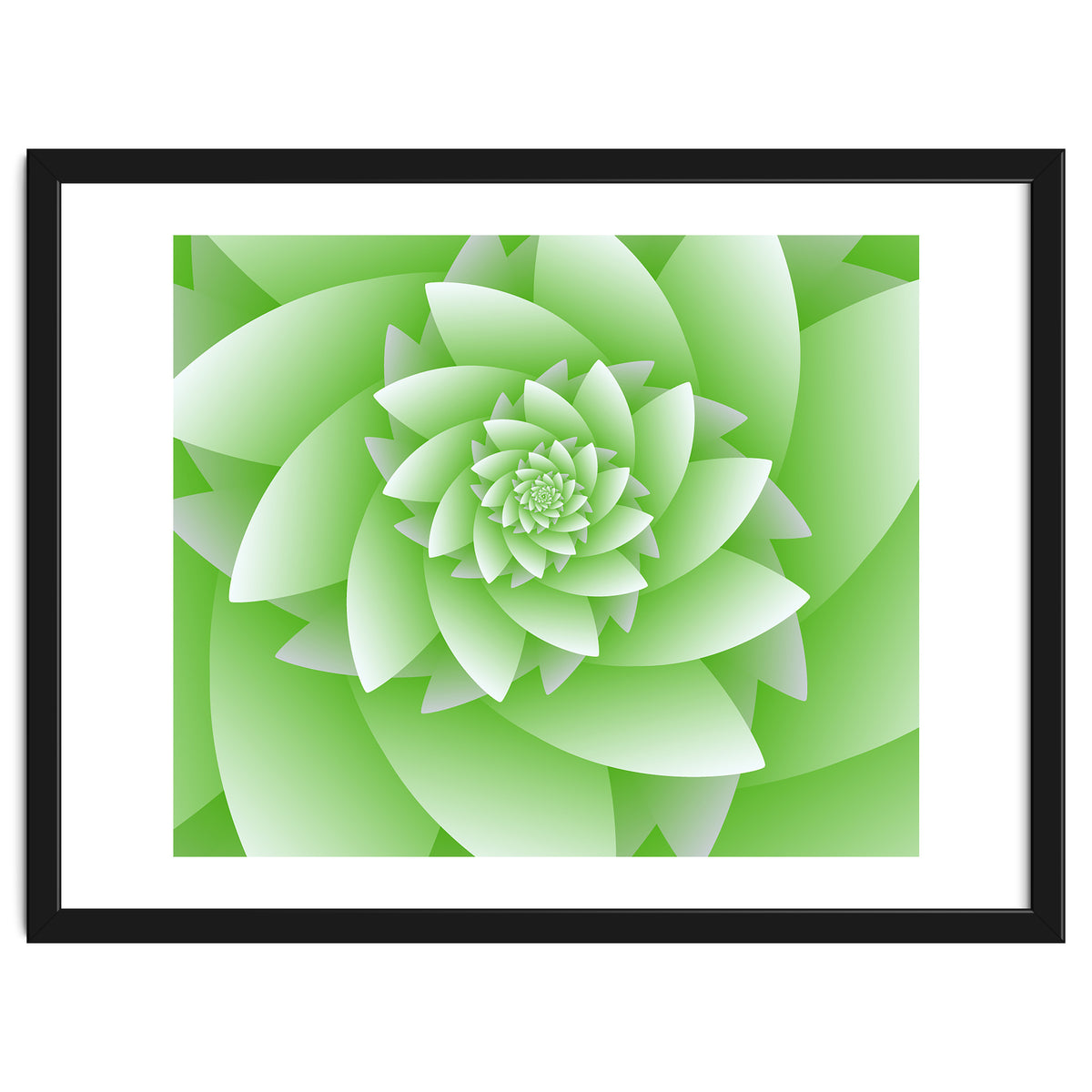 Abstract Green Floral Optical Illusions Art