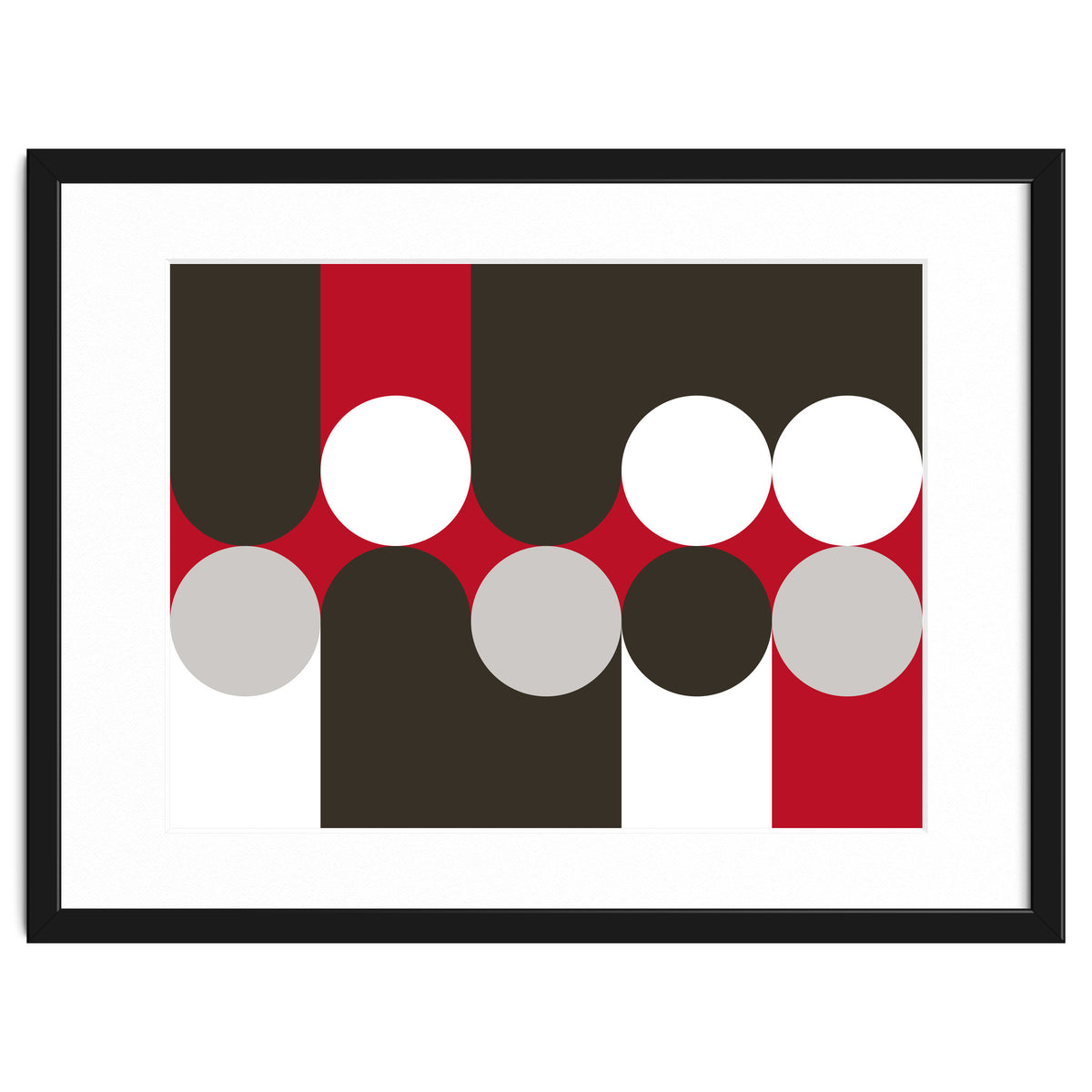 Geometric Shapes No. 33 - brown, red & white