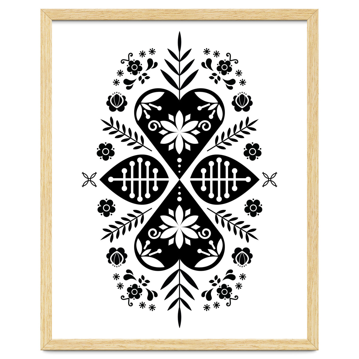 Scandinavian Folk Pattern Monochrome
