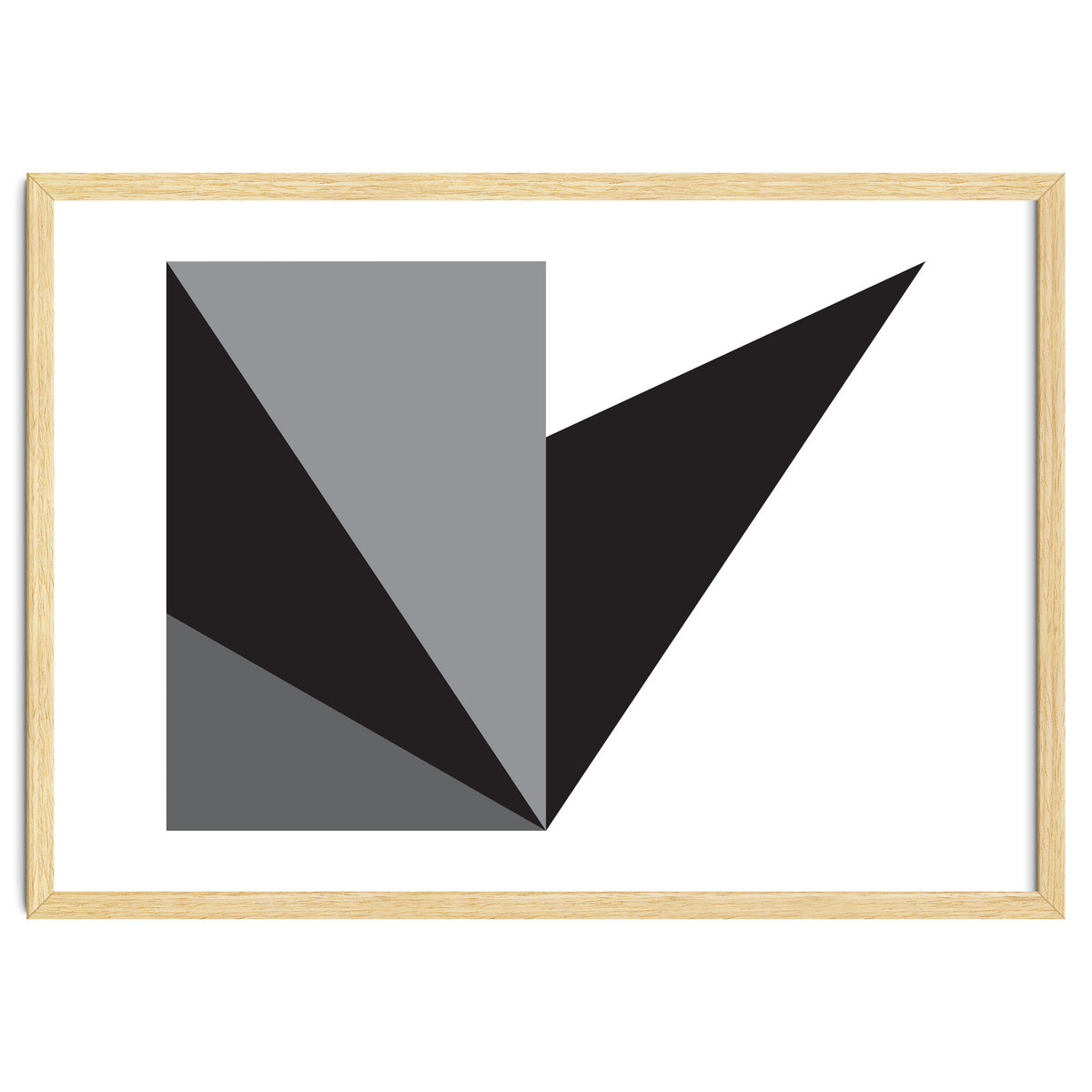 Geometric Shapes No. 76 - black, white & grey