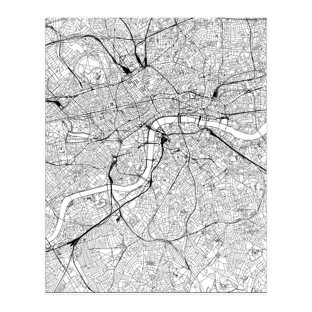 London White Map (Print Only)