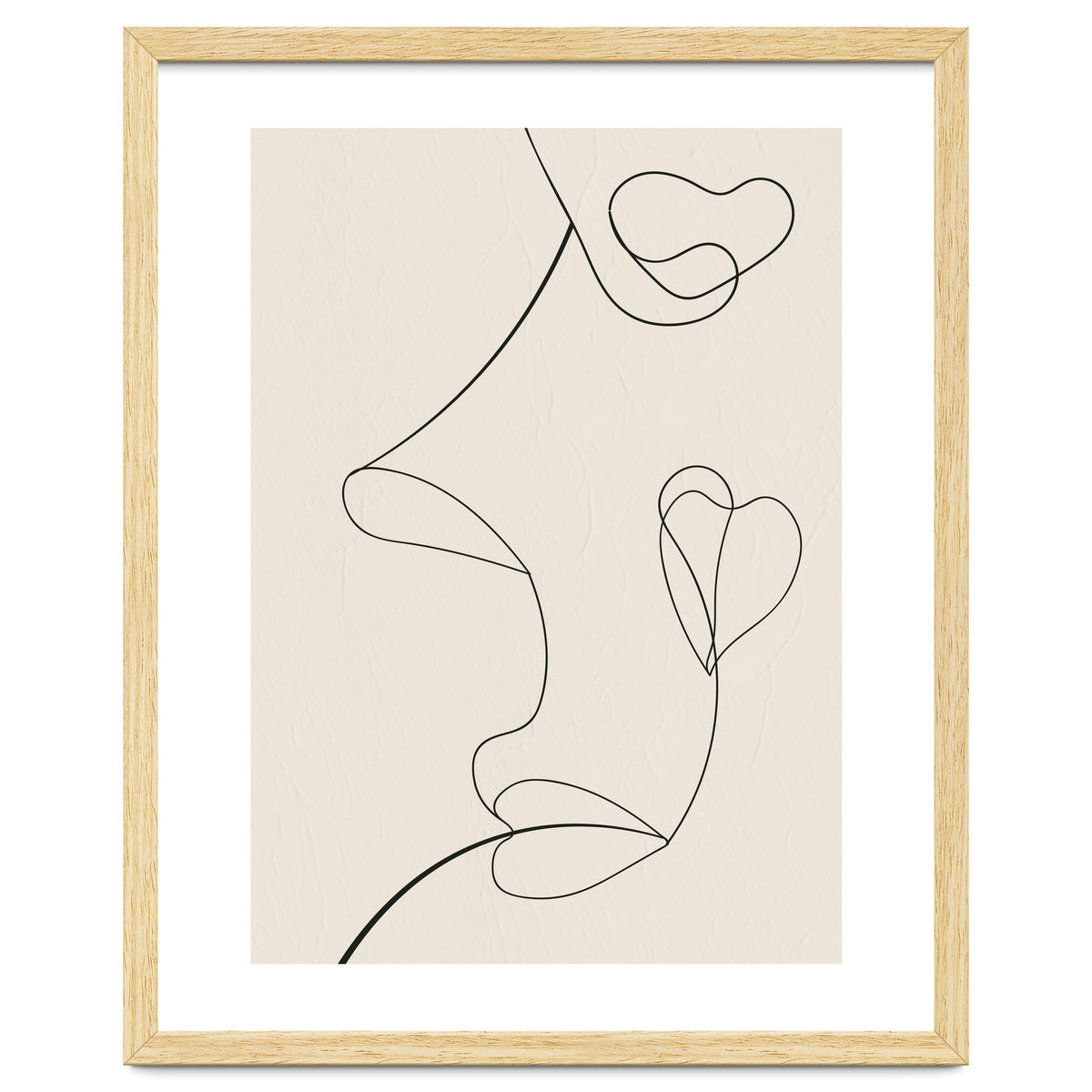 Continuous Line Art Face Drawing Floral Shapes