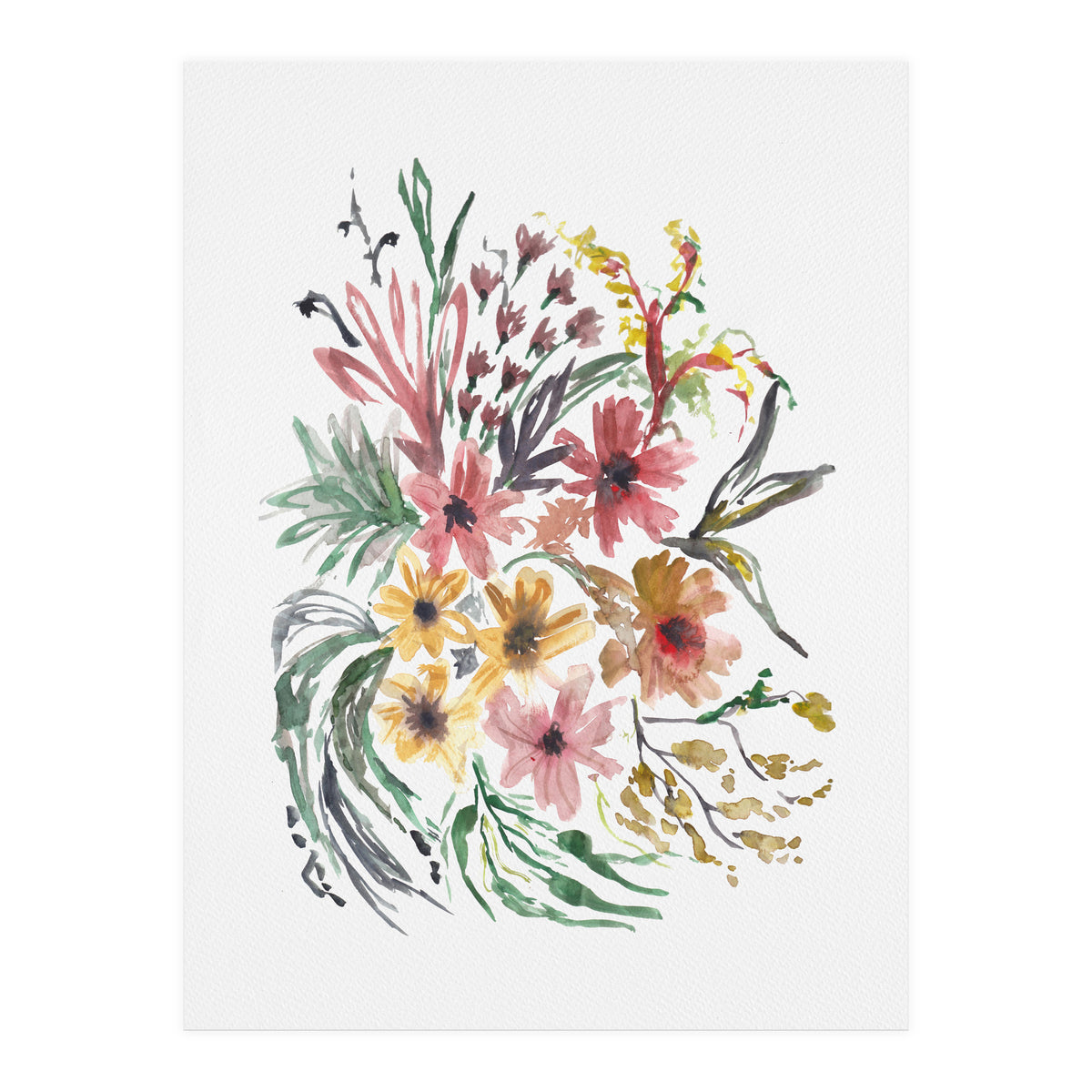 Earthy florals garden (Print Only)