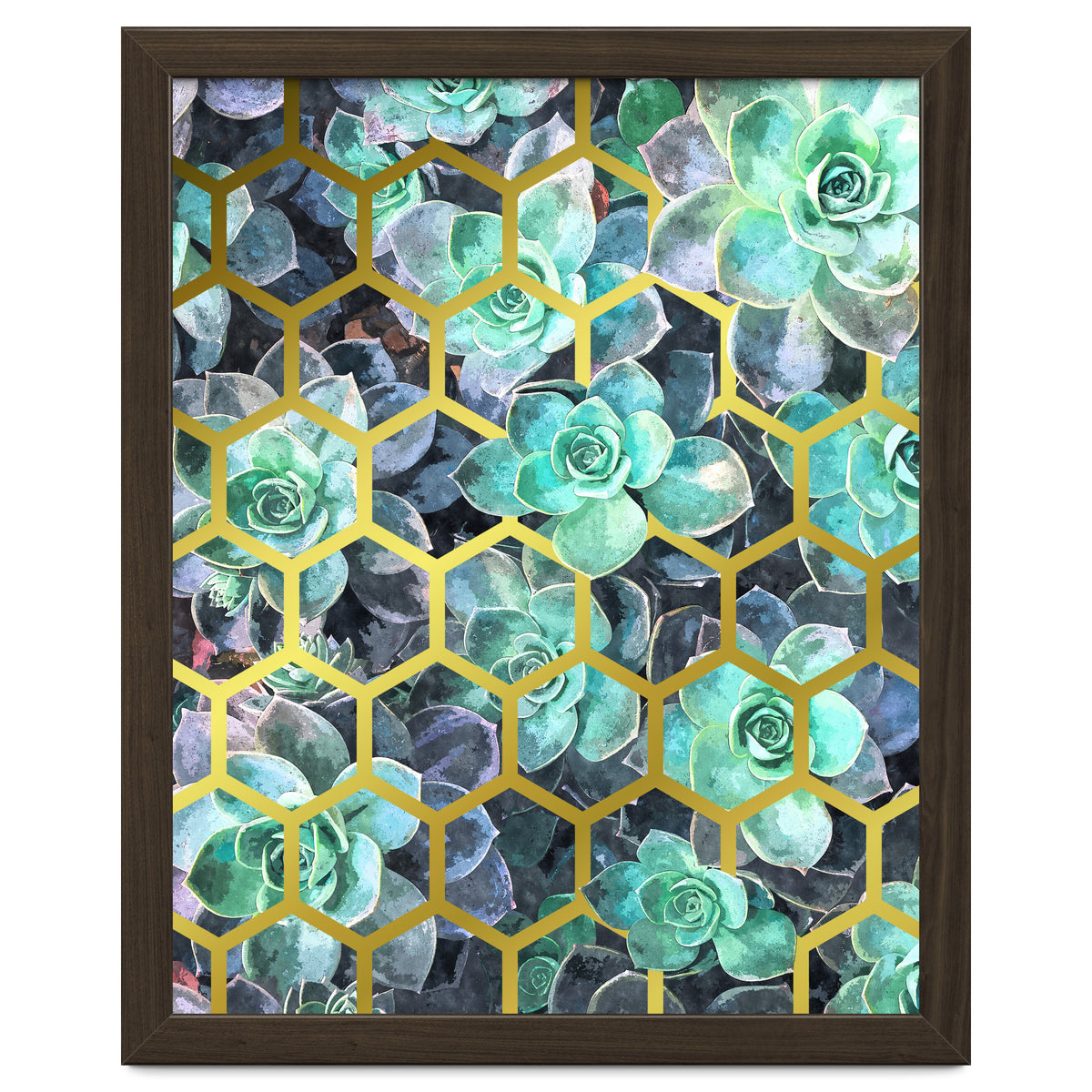 Succulents and Gold Geometric