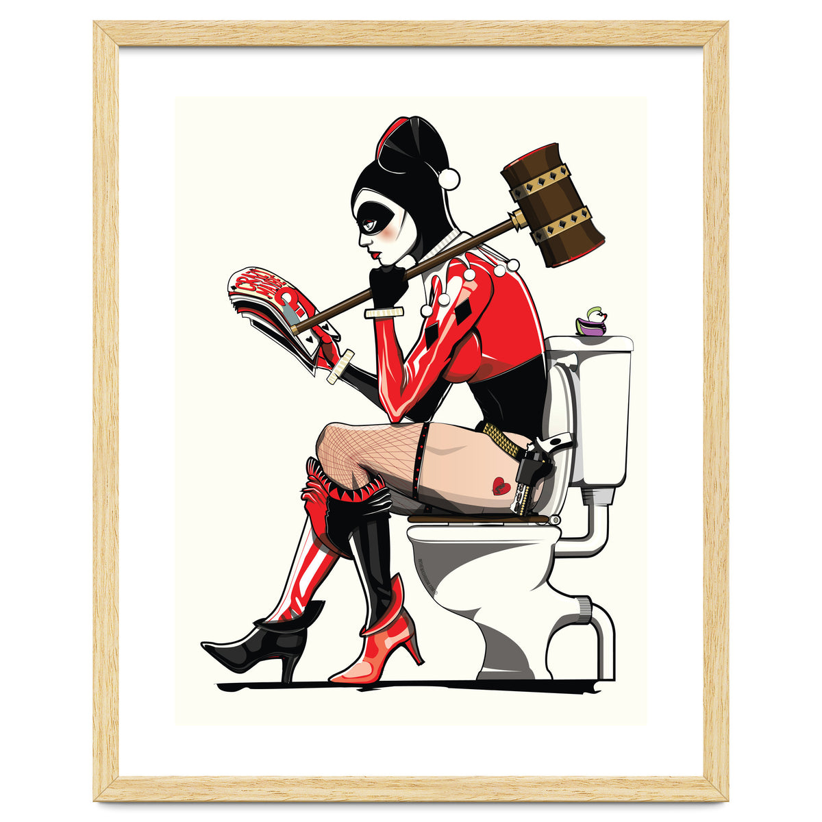 Harley Quinn on the Toilet, funny Bathroom Humour