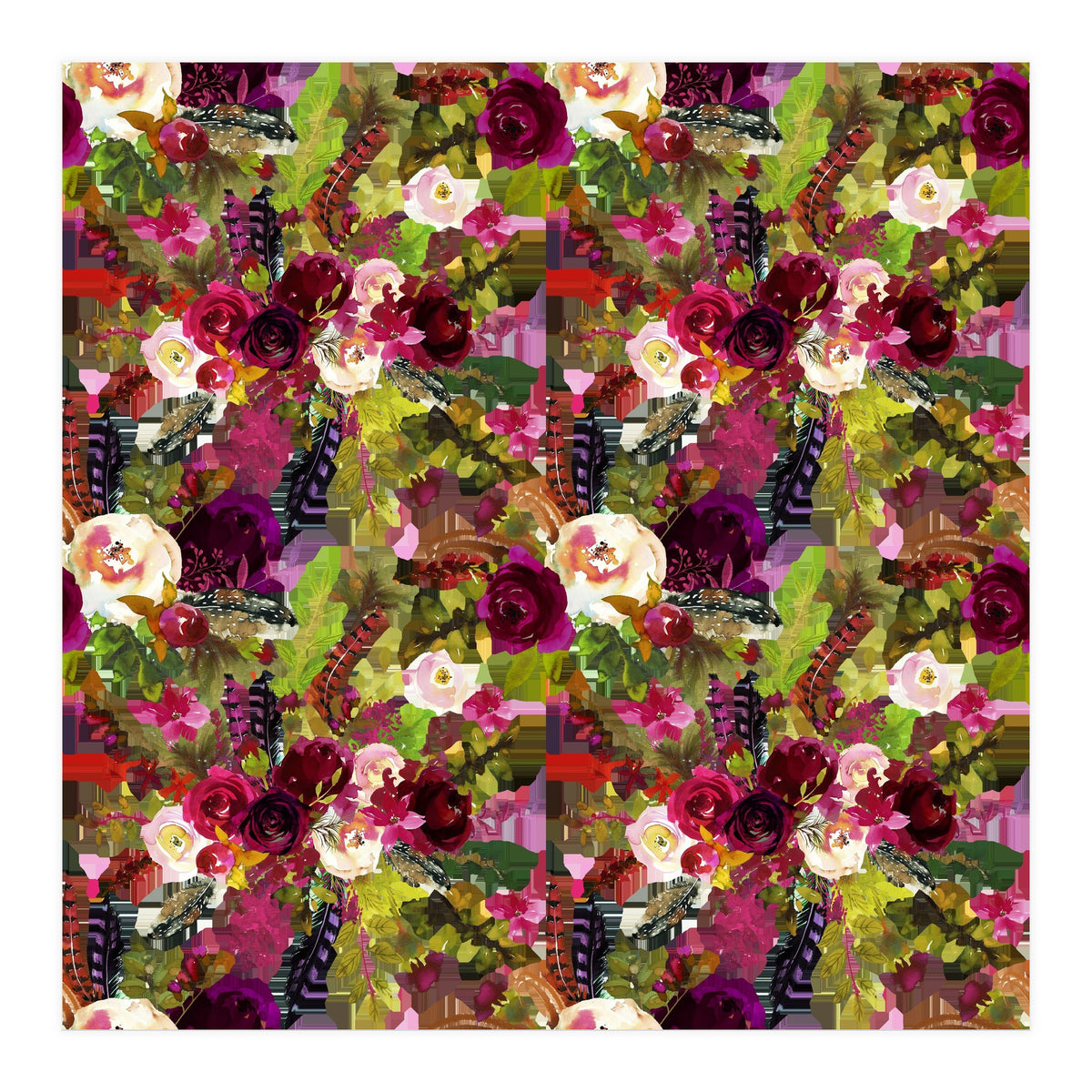 Water Colour Rose Pattern (Print Only)