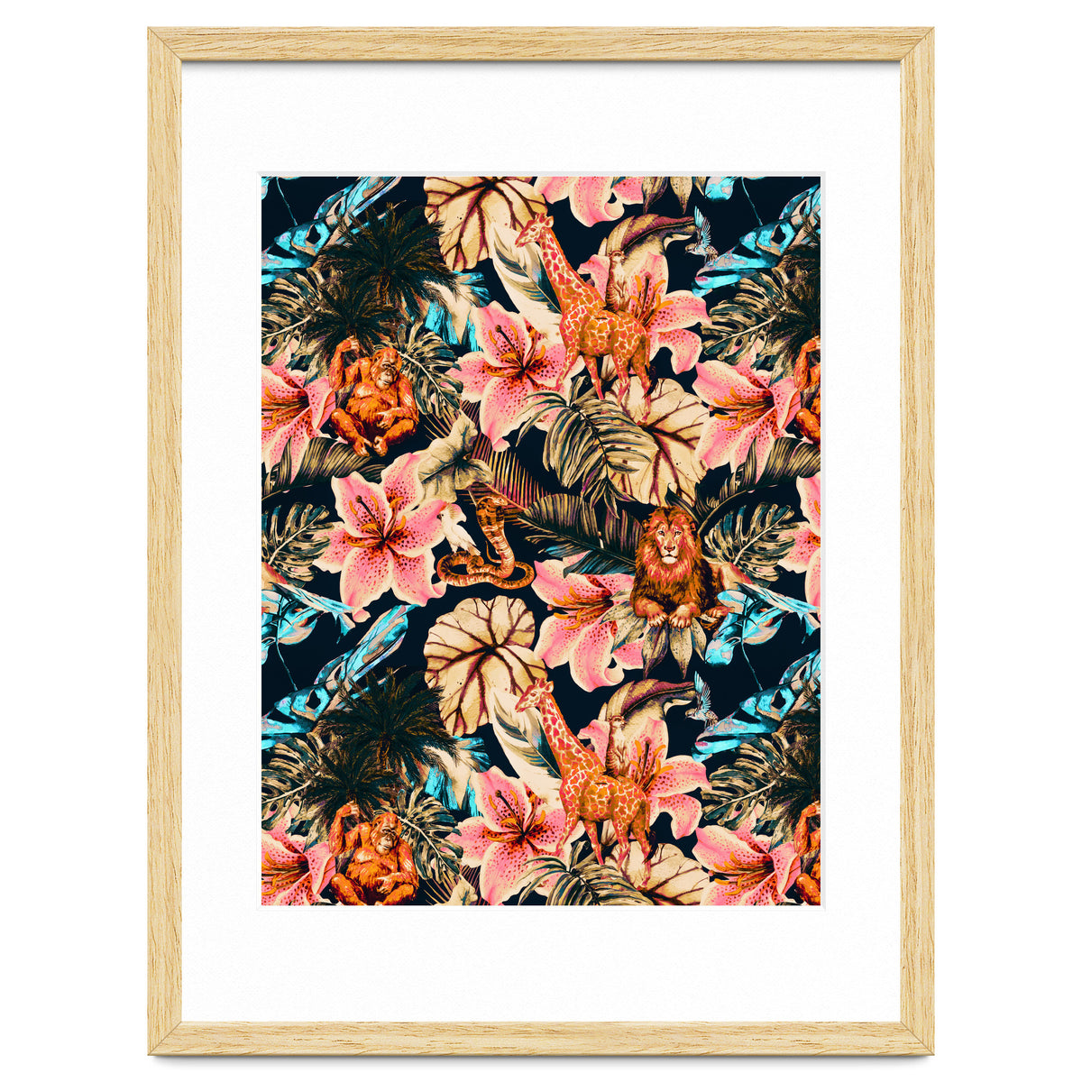 Wild animals in the dark of the jungle 02