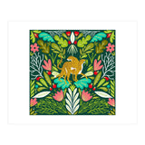 Cheetah Couple Illustration, Wild Cat Jungle Nature, Mandala Painting, Wildlife Tropical Tiger	 (Print Only) thumbnail