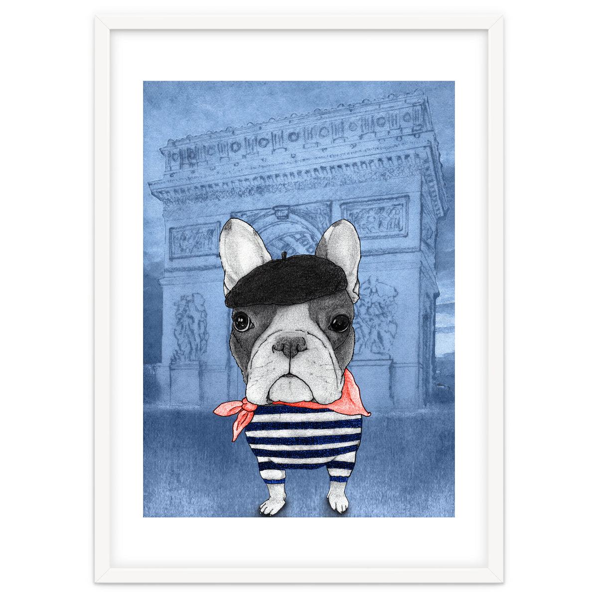 French Bulldog With Arc De Triomphe