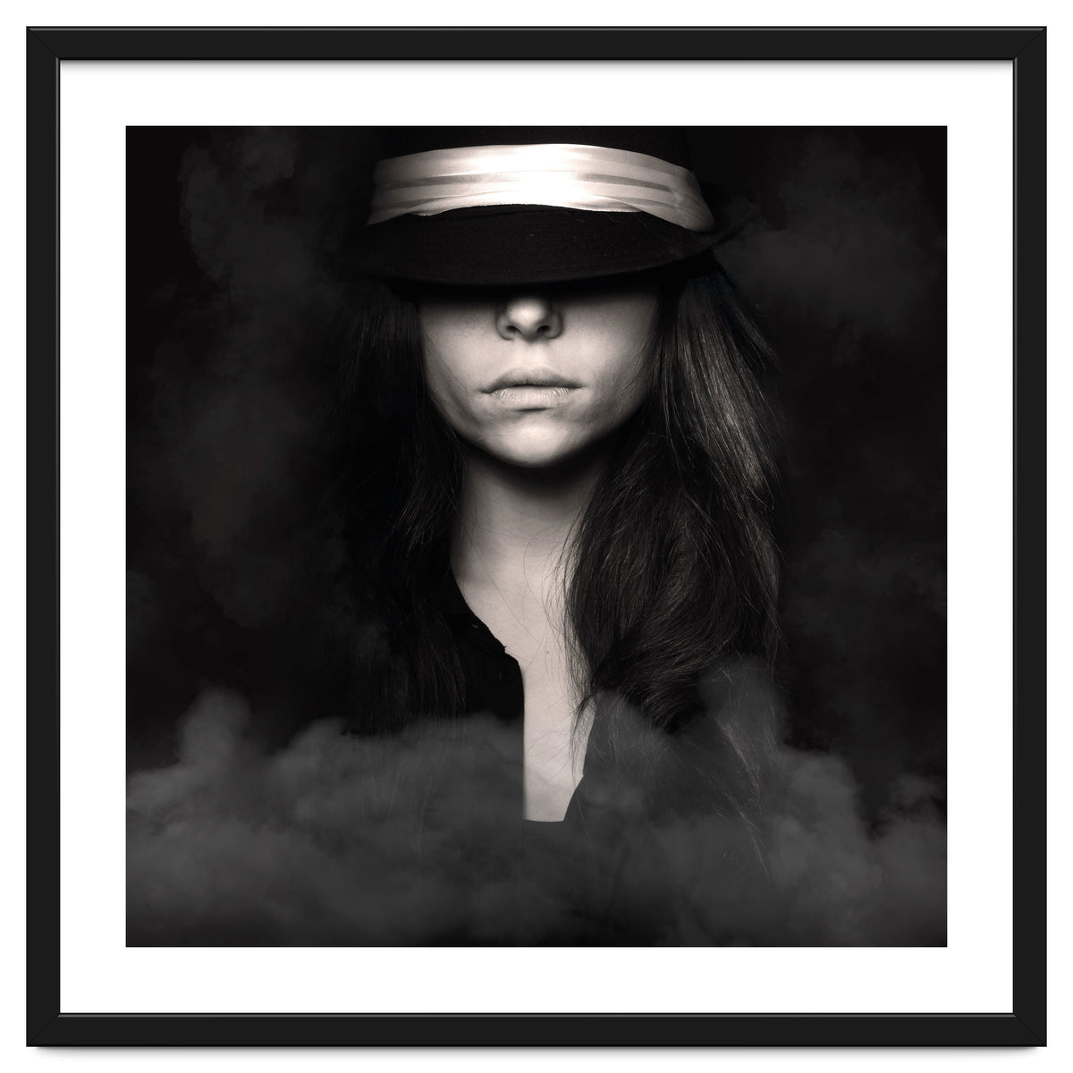 woman in black and white