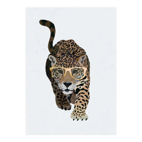 Catwalk Jaguar Wearing Gold Glasses (Print Only)