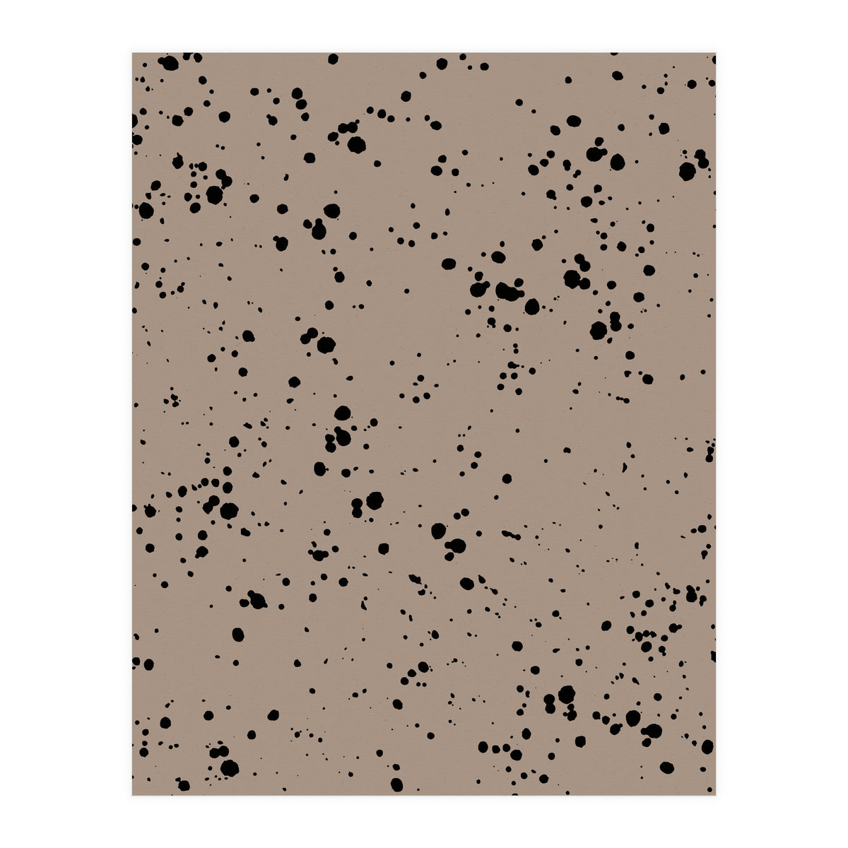 Black Paint Splatter on Dark Beige Background (Print Only)