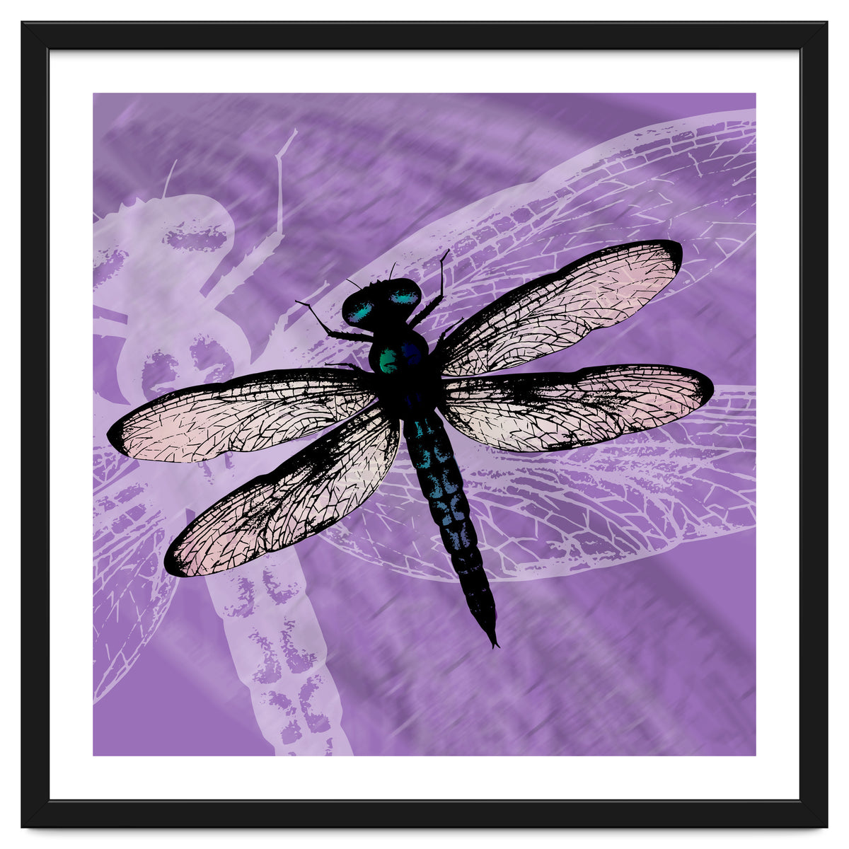 Blue dragonfly vector