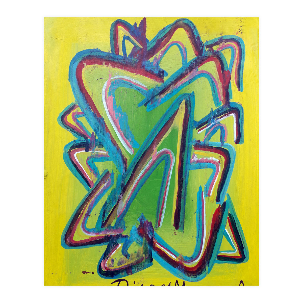 Forma Celeste Sobre Amarillo 2 (Print Only)