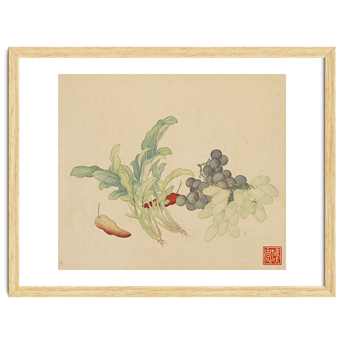 Wang Chengyu ~ Flowers And Vegetables, Vegetables, Fruits, Peppers, Millet Hot, Grapes, Spinach