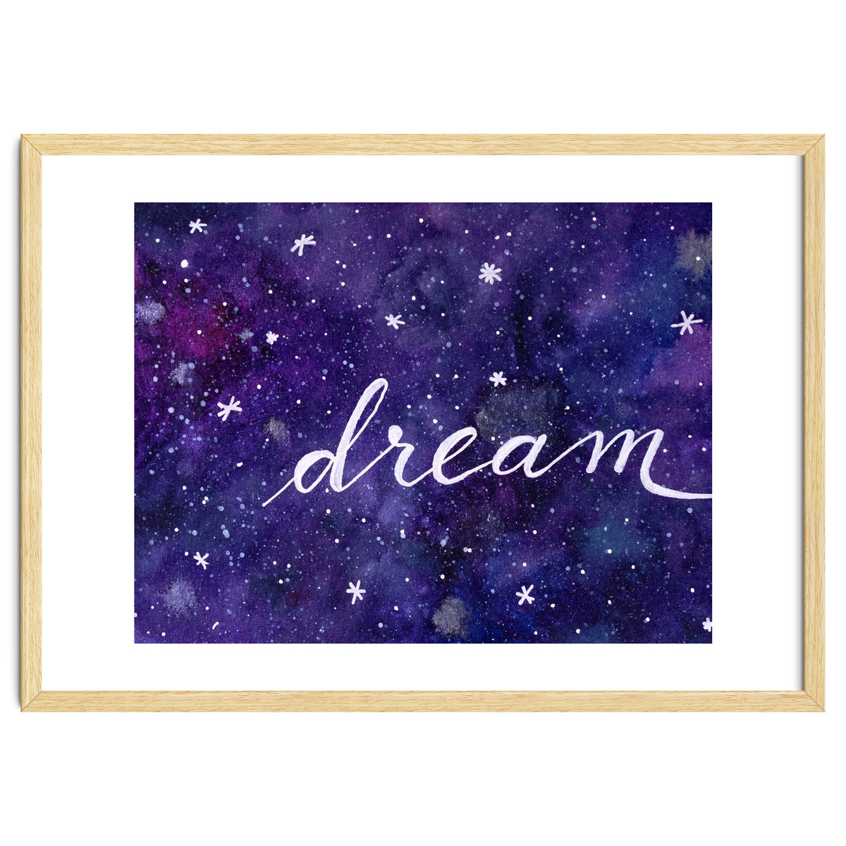 Watercolor inspirational dream galaxy