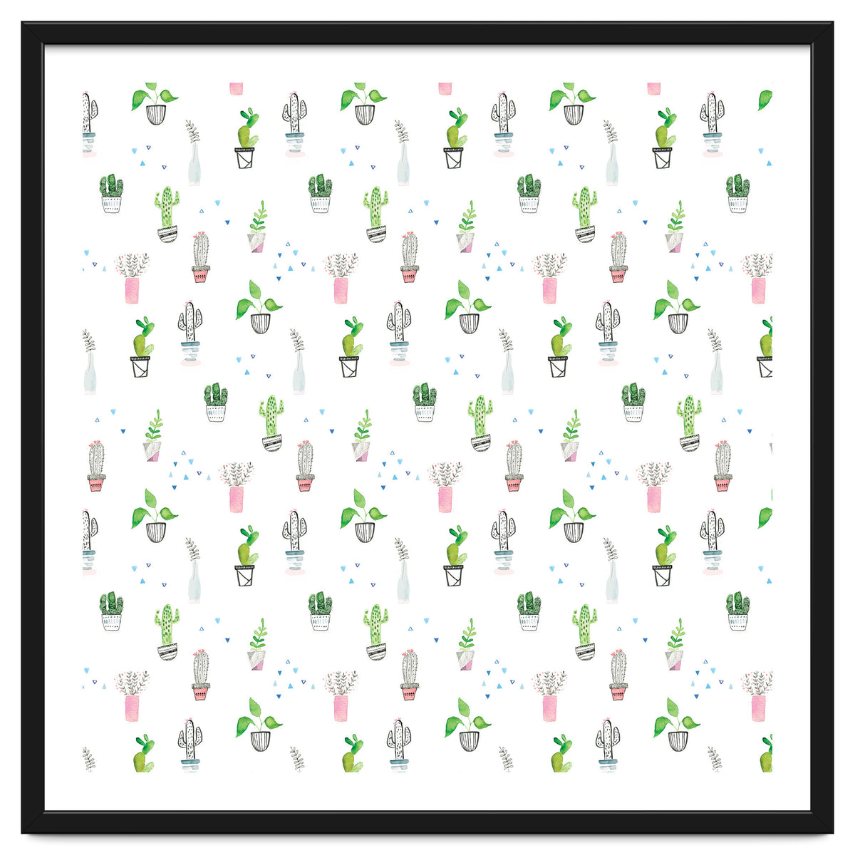 Cacti and plants pattern