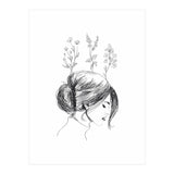 Hand Drawn Flower Girl (Print Only) thumbnail