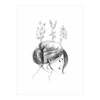 Hand Drawn Flower Girl (Print Only)