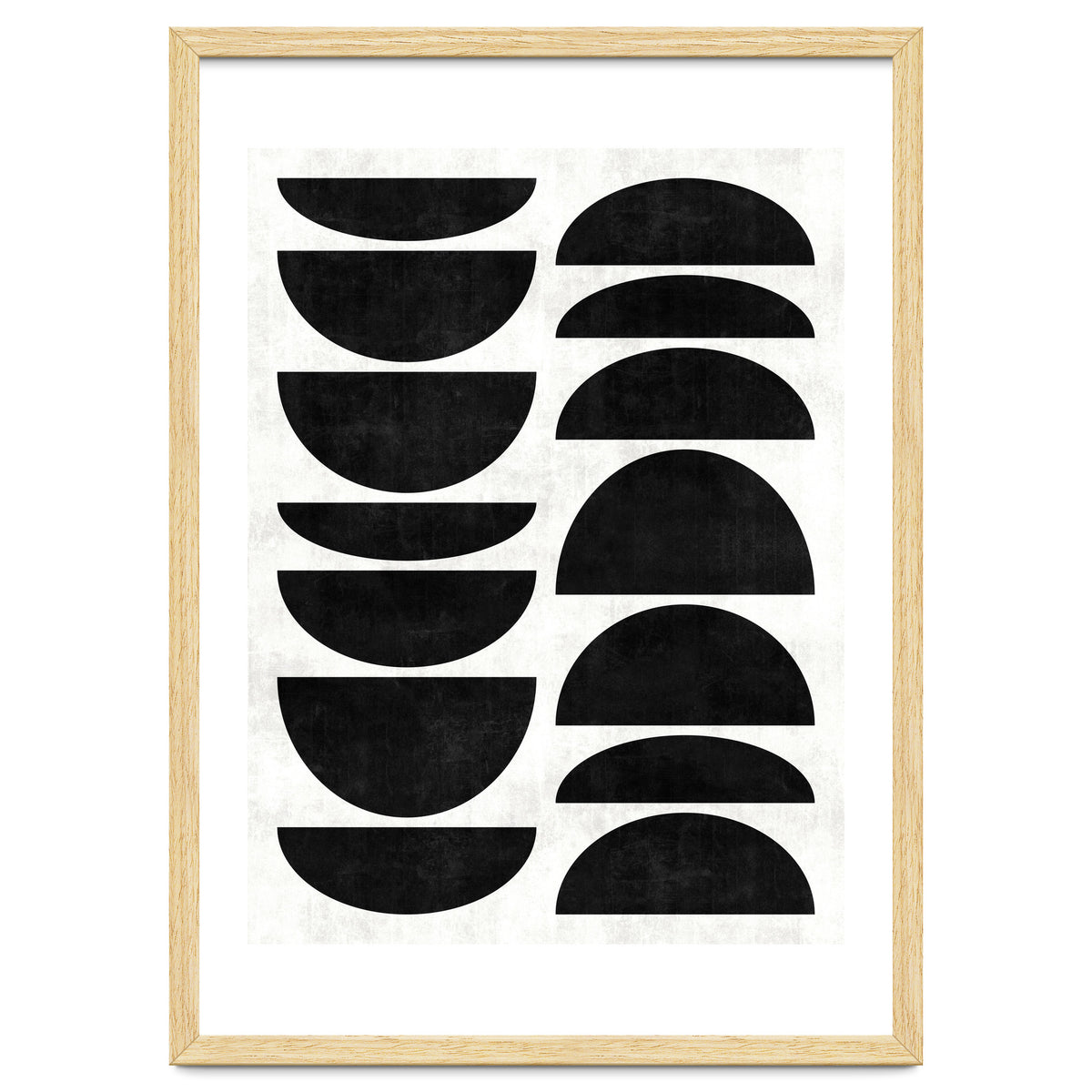 Mid-Century Modern Pattern No.9 - Black and White Concrete