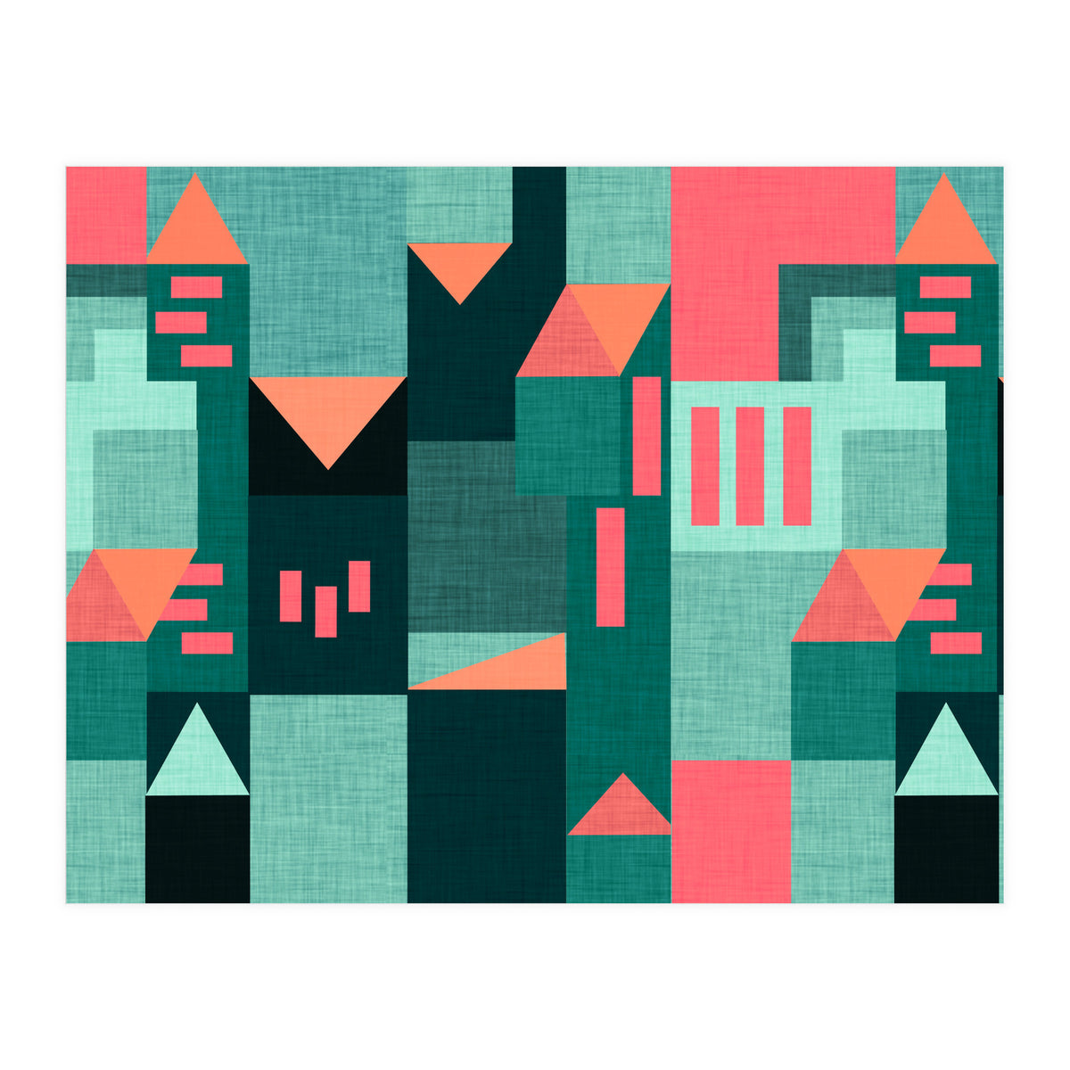Green Klee houses (Print Only)