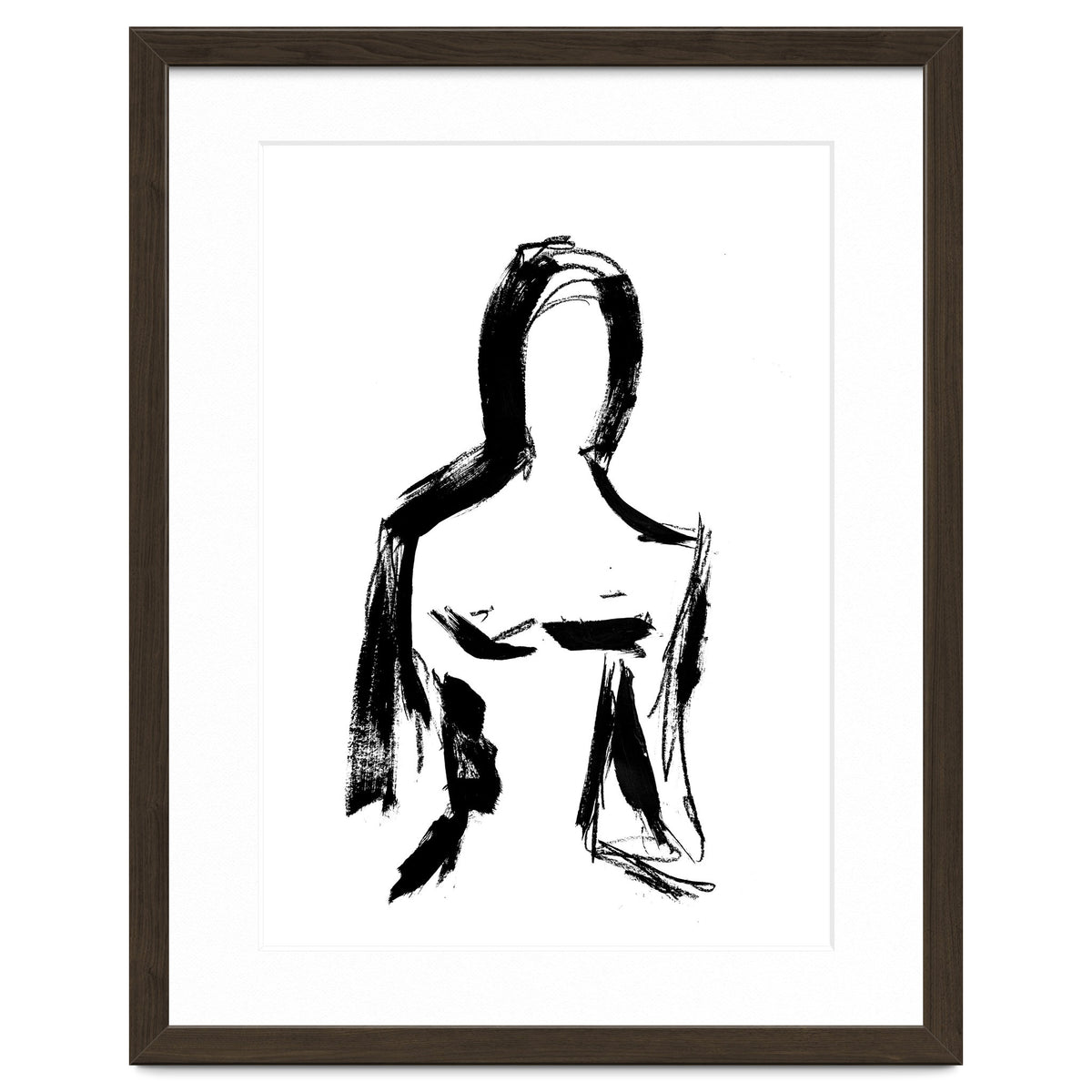 Abstract Monochrome Female Figure
